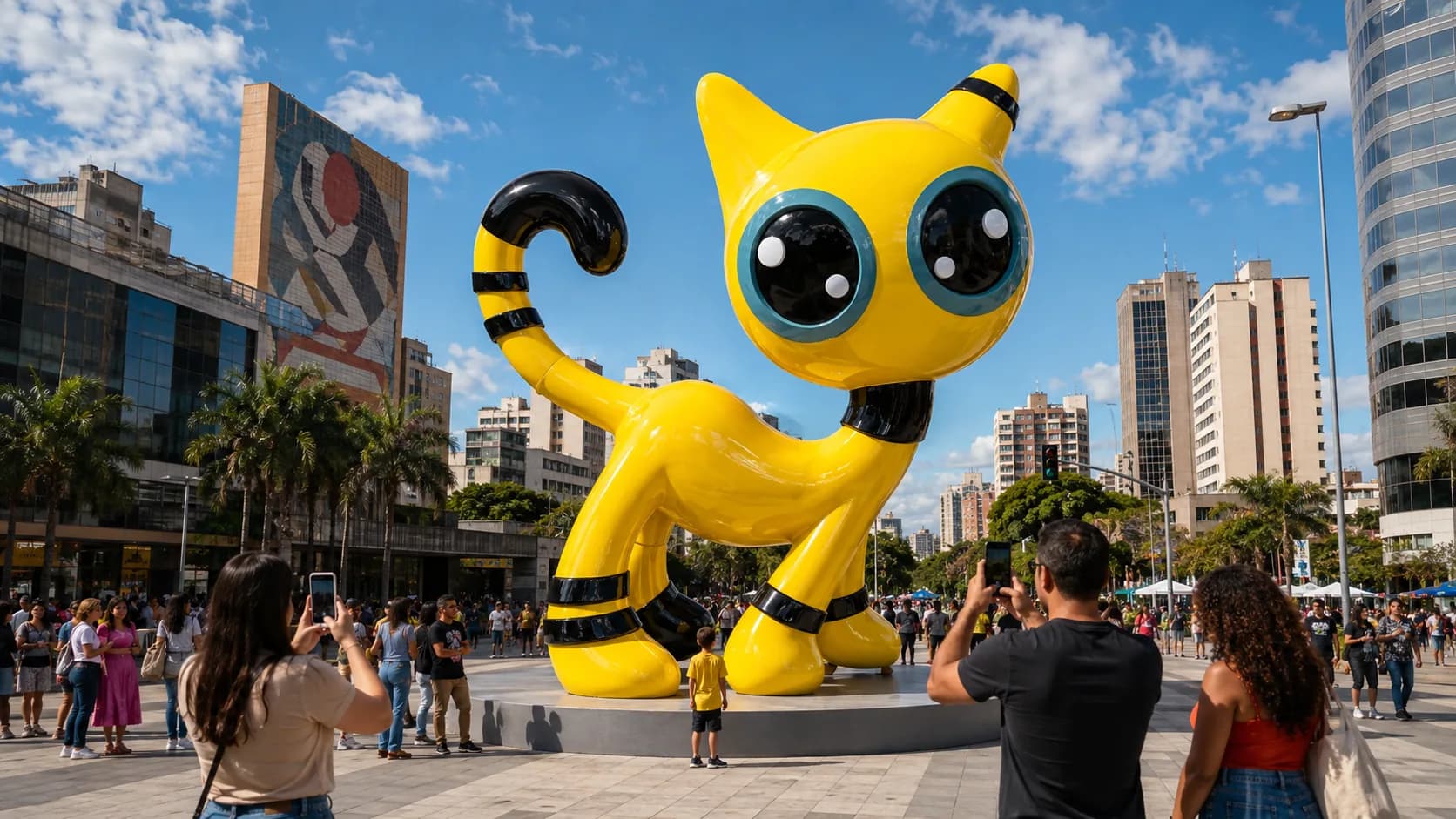 Osasco welcomes a three-metre Cat Zyon sculpture